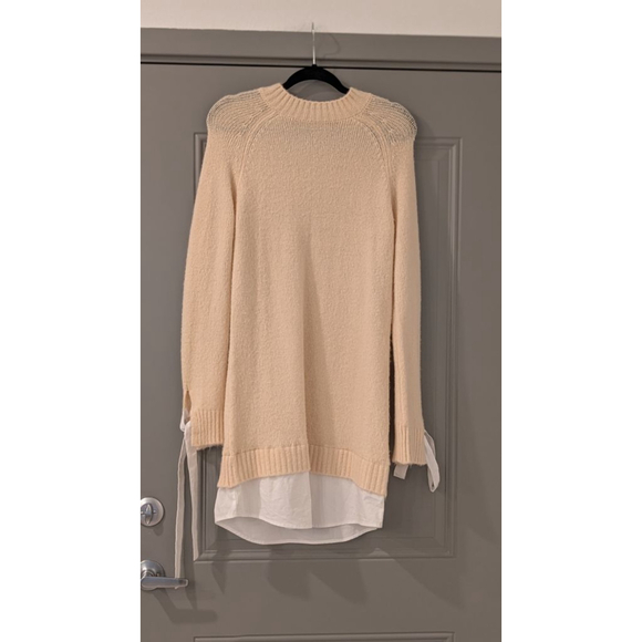 ENGLISH FACTORY Sweaters - Women's ENGLISH FACTORY Beige & White Crew Neck Sweater S